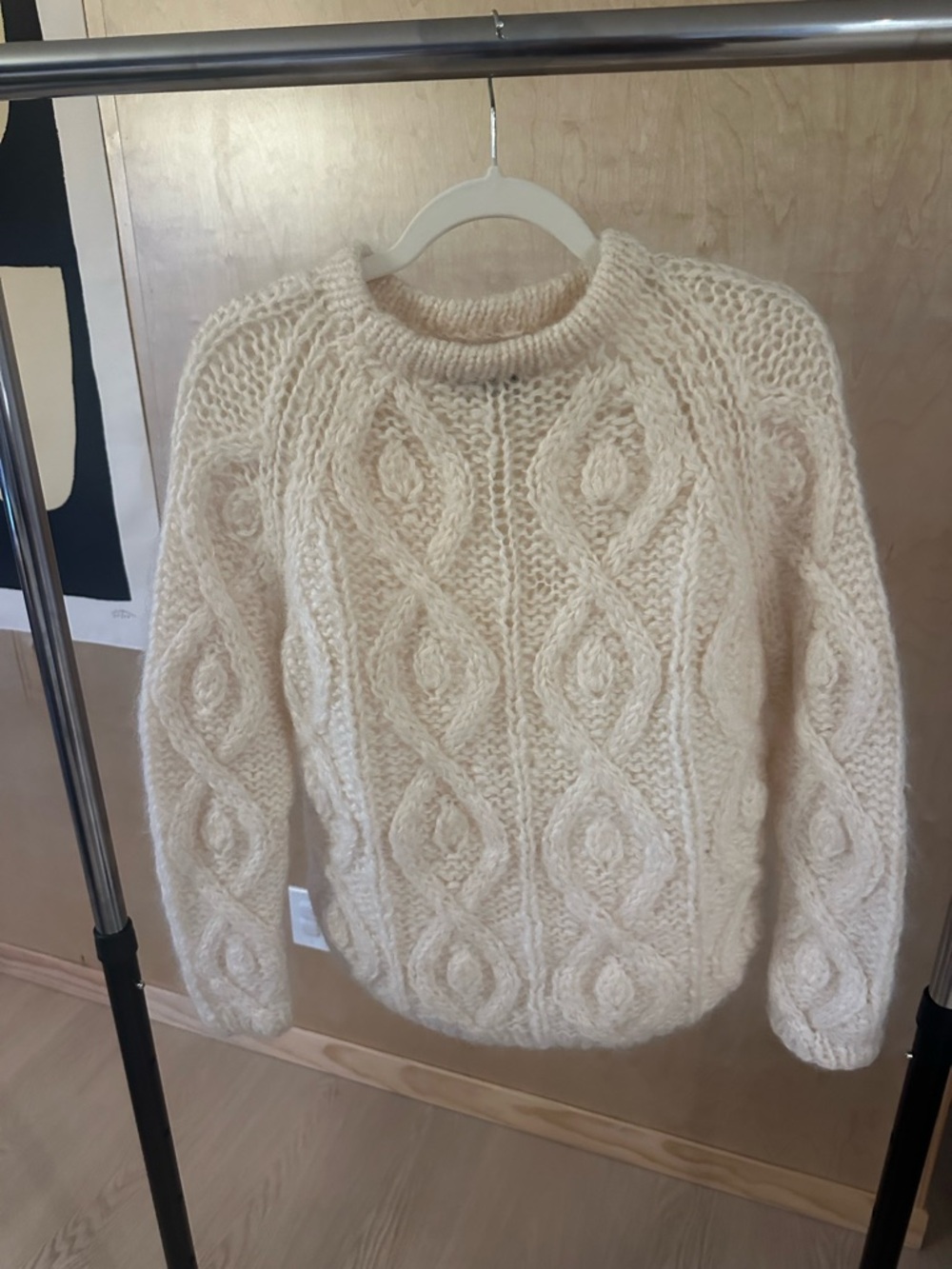 Vintage Italian Cable Knit Crewneck Sweater - Cream